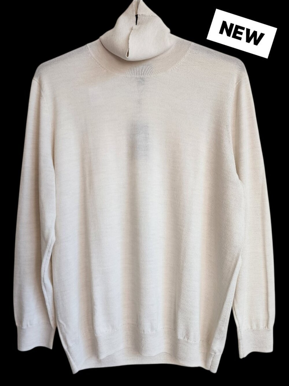 2X Cream Sweater Turtleneck Oatmeal Merino Wool Blend Mens Jos A Bank New Nwt Sz